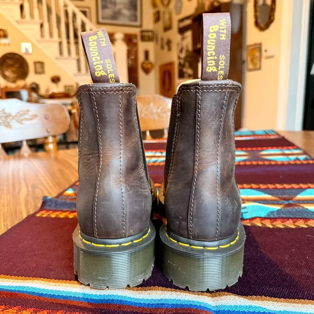 Dr. Martens 2976 Bex Crazy Horse Brown Leather Chelsea Boots - Barely Worn - Picture 4 of 8